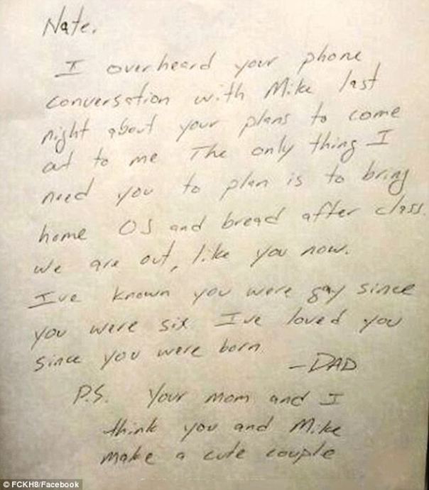  Michigan dad put his son's fears about coming out to rest with this loving letter.