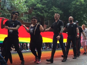 Pride Flag carried near the front of Seattle's Pride Parade, 2014 (photo by me).
