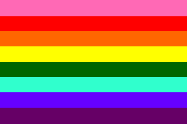 The original Pride flag designed by Gilbert Baker in 1978 has 8-stripes. Colors were removed, changed, and added due to fabric availability.