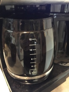 I filled up my favorite mug exactly once, and look how the coffee level has dropped!