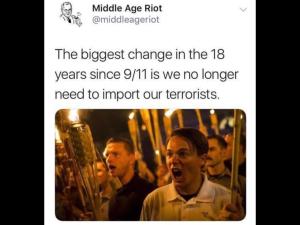 “The biggest change in the 18 years since 9/11 is we no longer need to import our terrorists.”